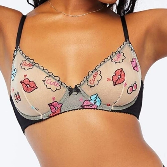 Savage X Fenty Unlined Cute Af Nude Print Bra - Picture 2 of 9